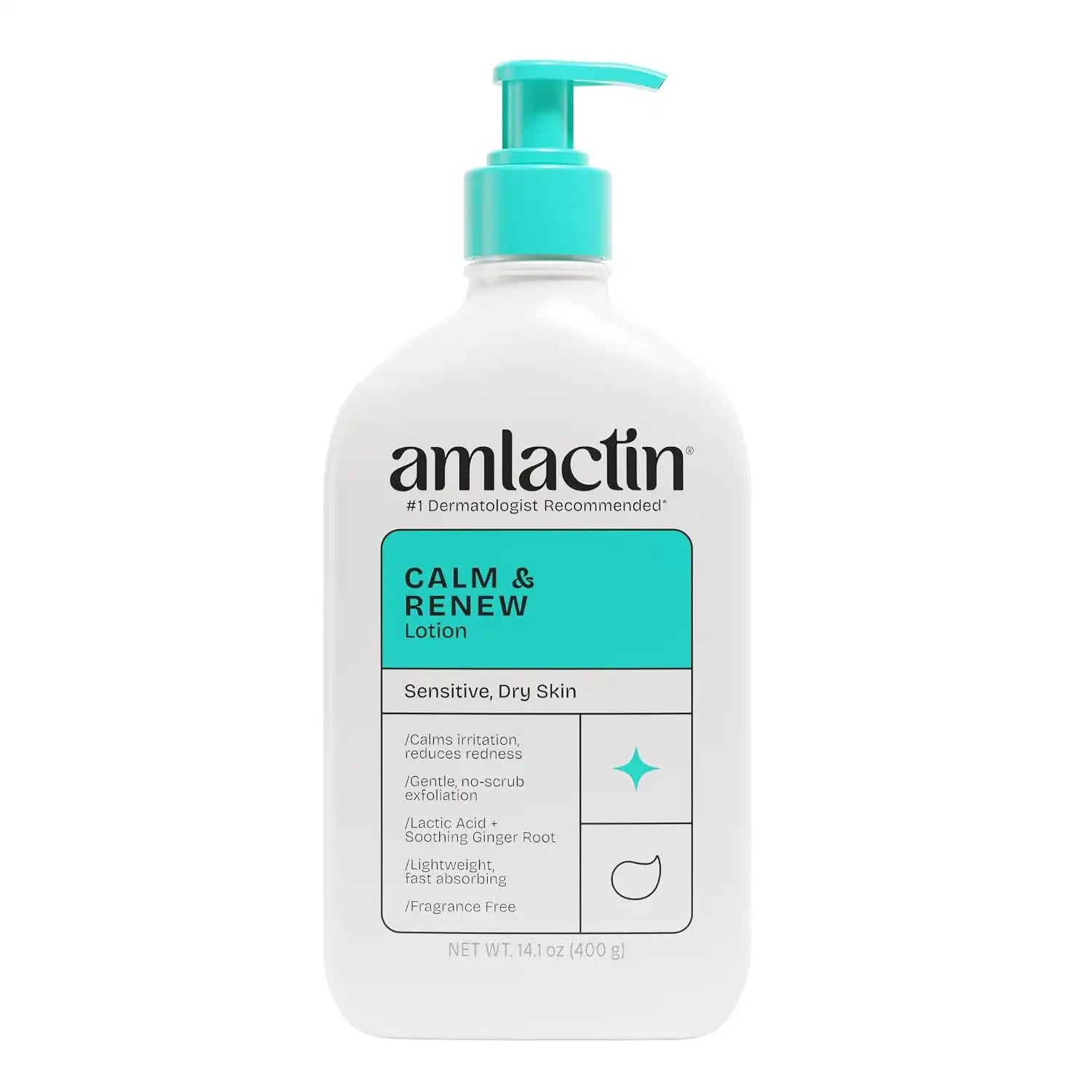 AmLactin Calm & Renew Lotion, Sensitive Dry Skin, 14.1 Ounce (Pack of 12)
